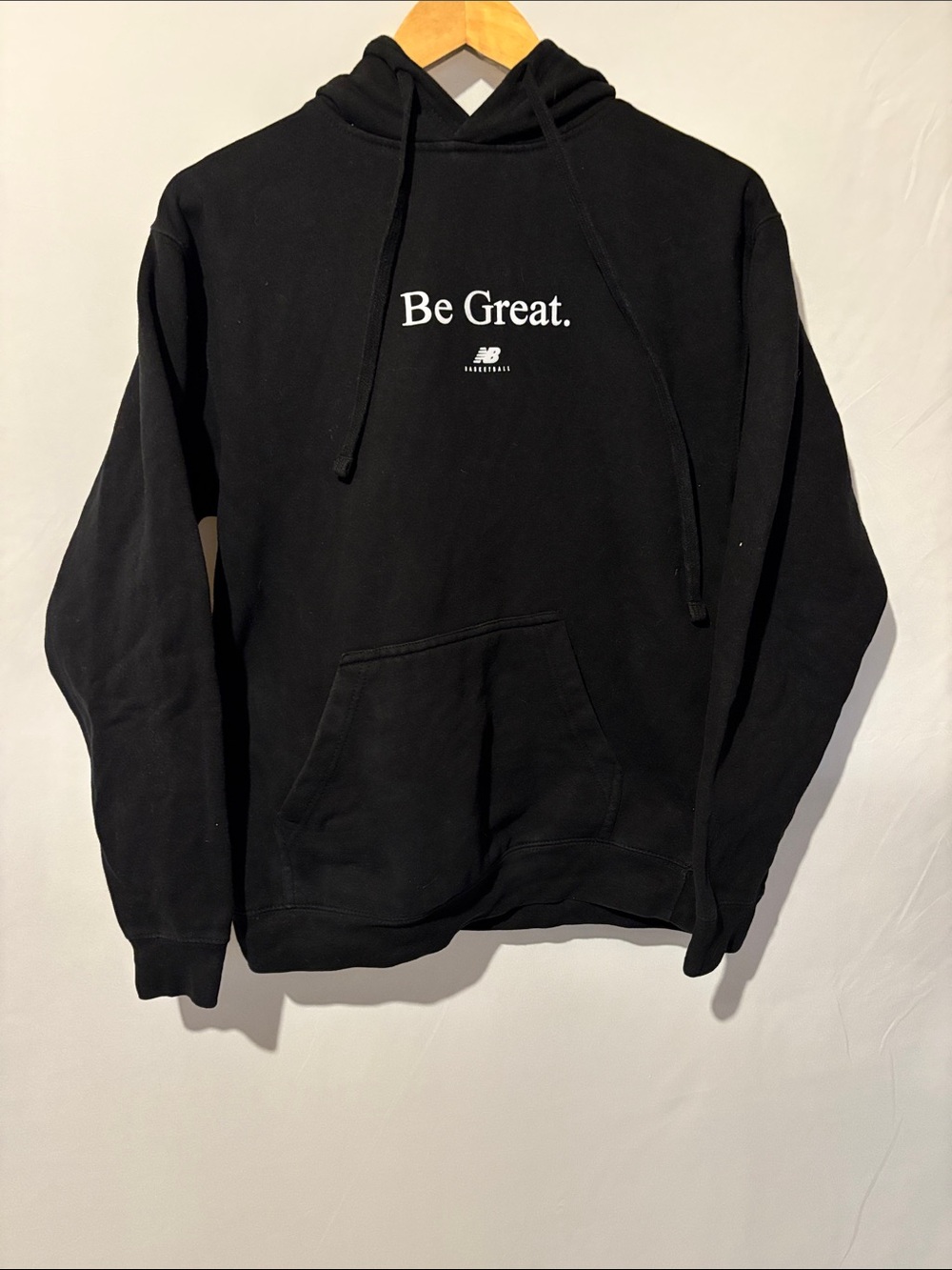 New Balance Black Hoodie with White "Be Great." Print